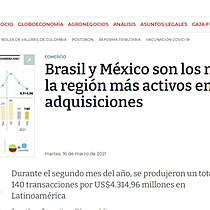 Brasil y Mxico son los mercados de la regin ms activos en fusiones y adquisiciones